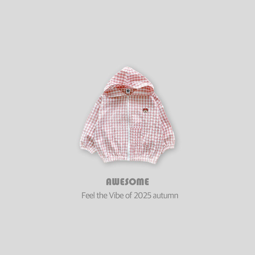 Checkered teddy bear windbreaker