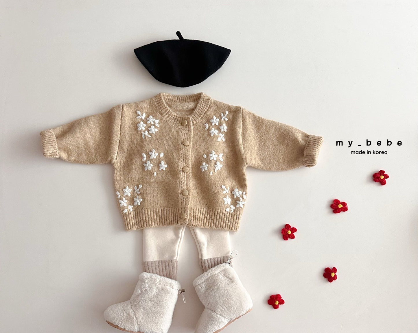 Floral embroidery cardigan
