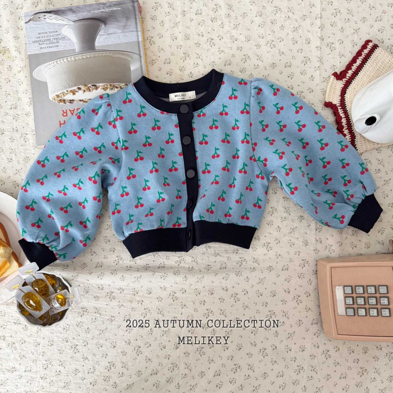 Cherry puff cardigan