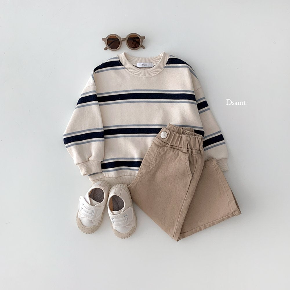 Ribbon striped sweatshirt