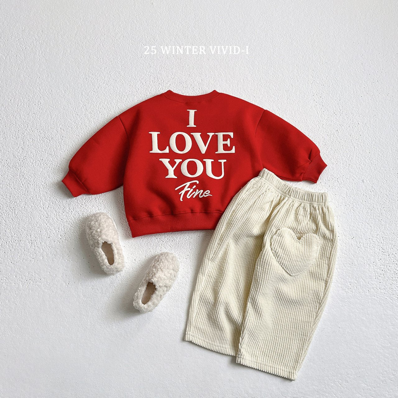 Heart pocket corduroy pants