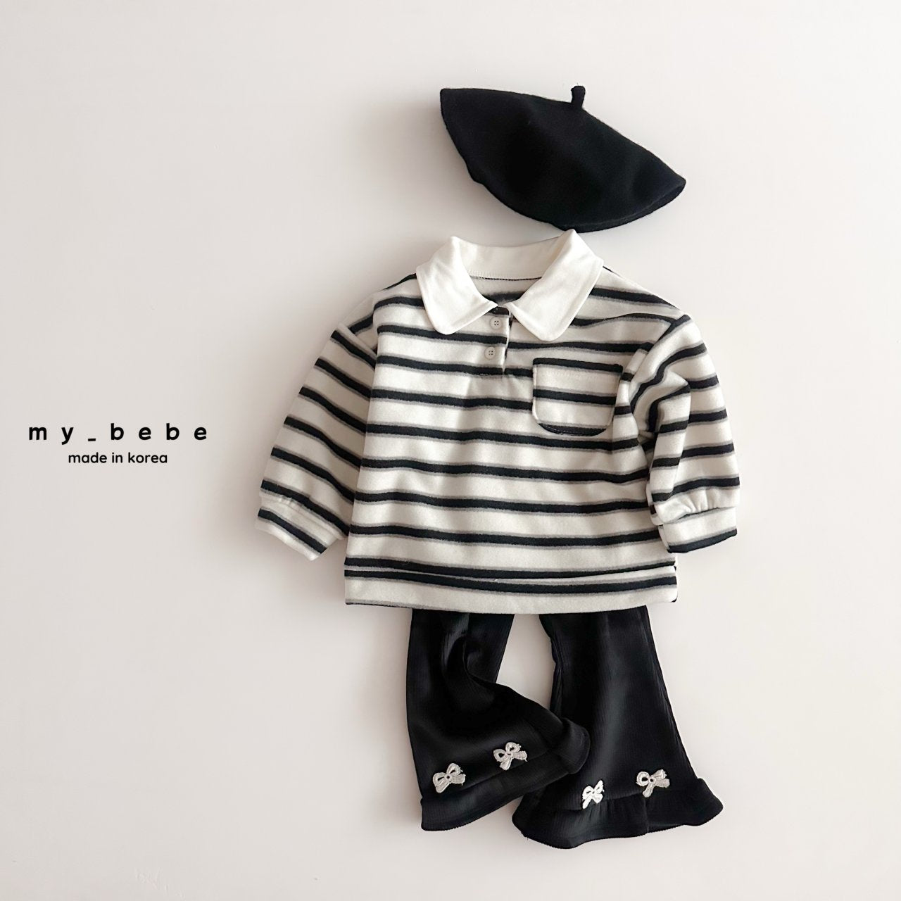 Striped collar fleece