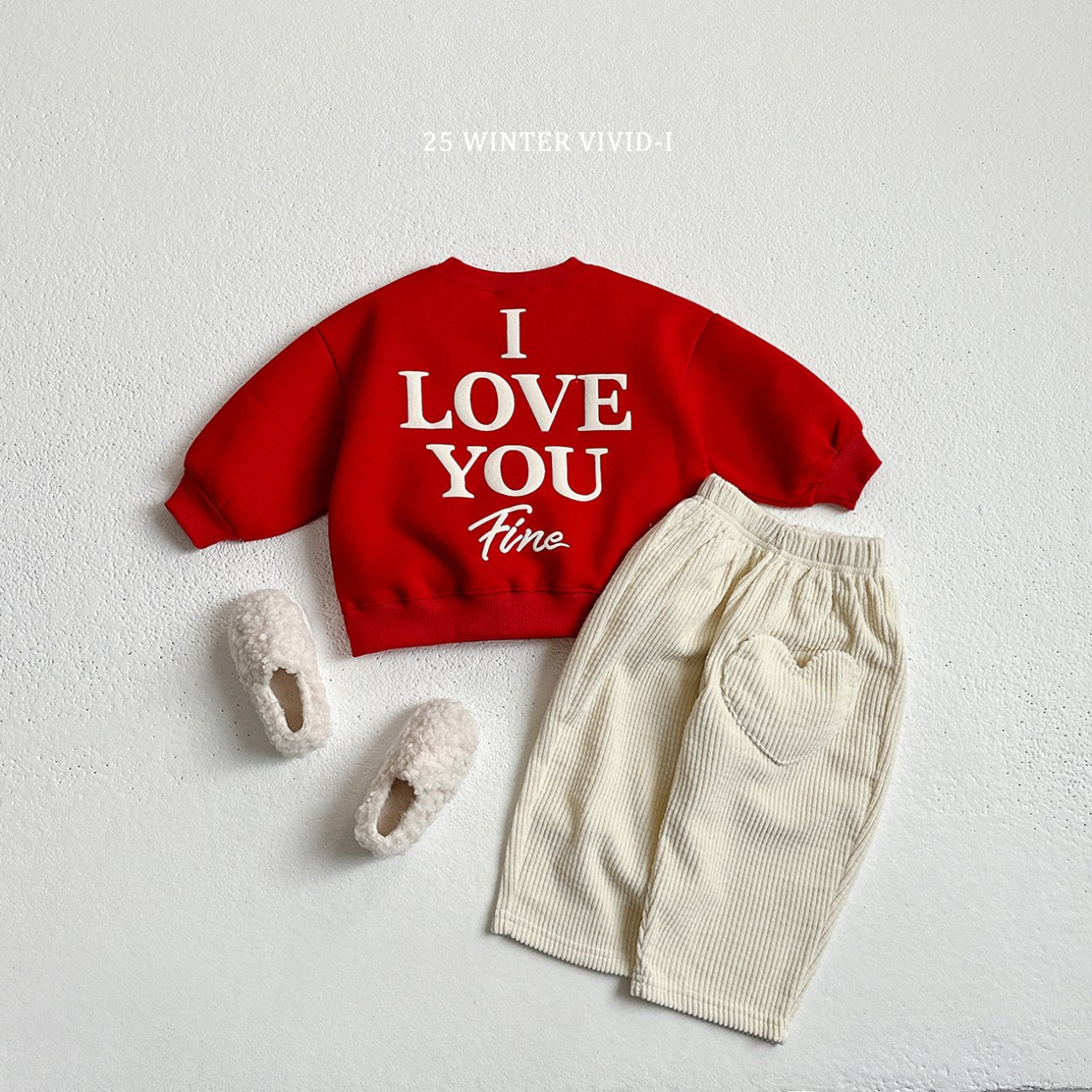 Heart pocket corduroy pants