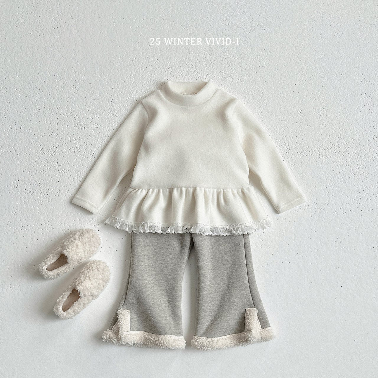 Wool slit pants