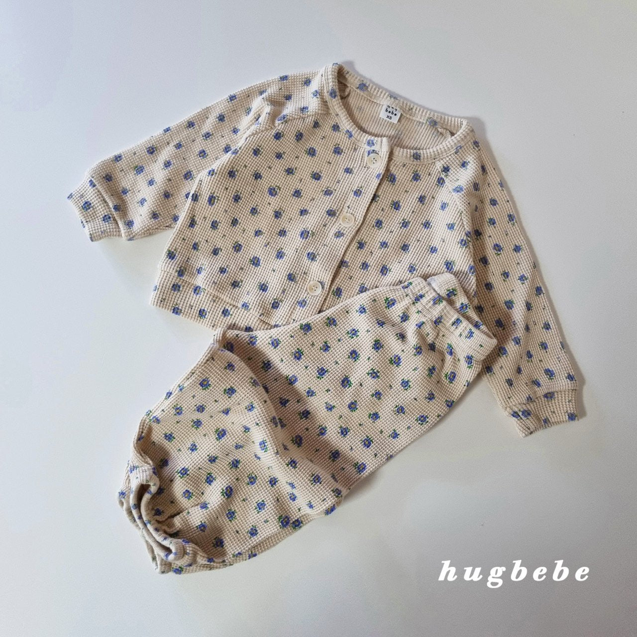 Flower waffle cardigan