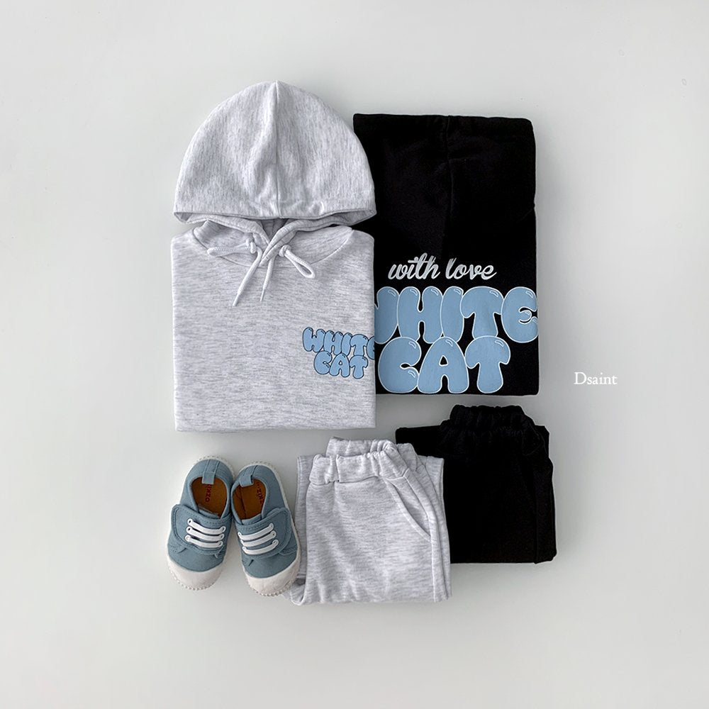 White cat hoodie set