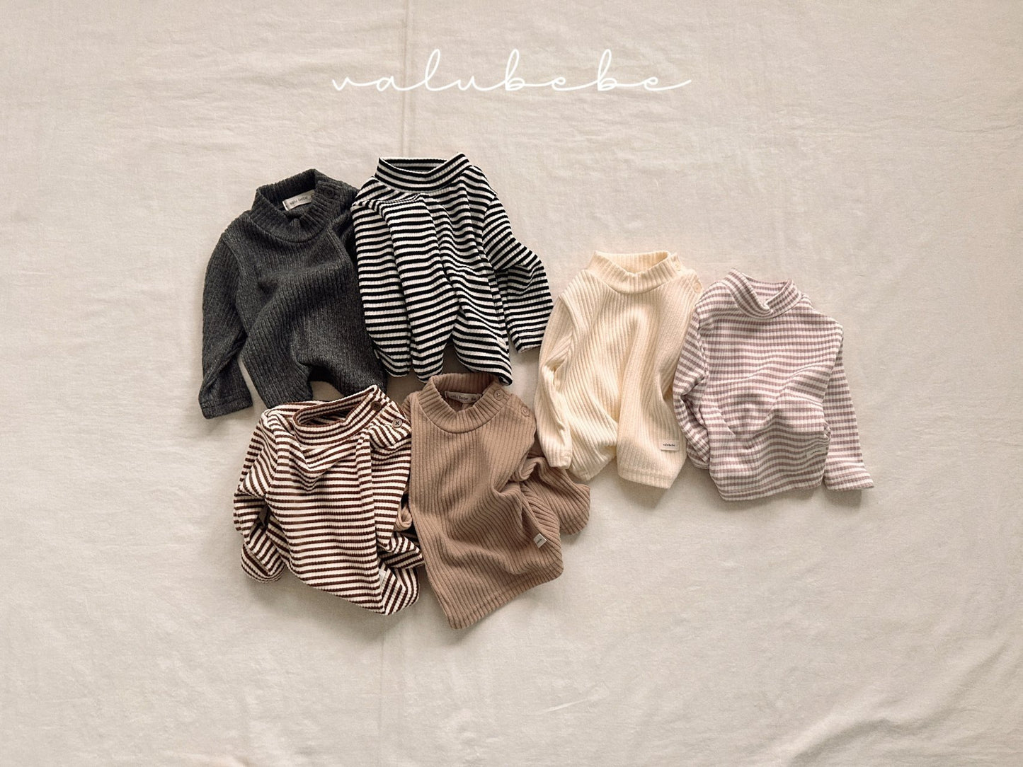 Striped mock turtleneck