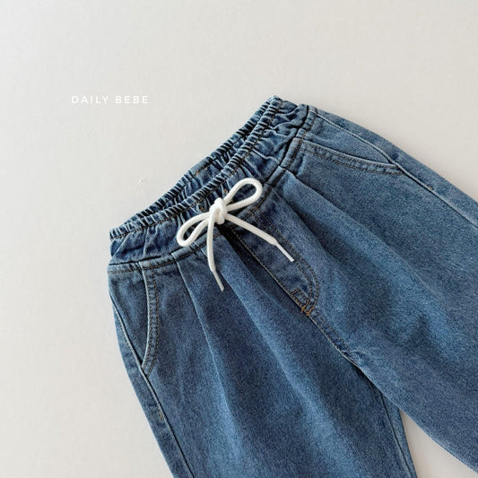 Banding denim pants