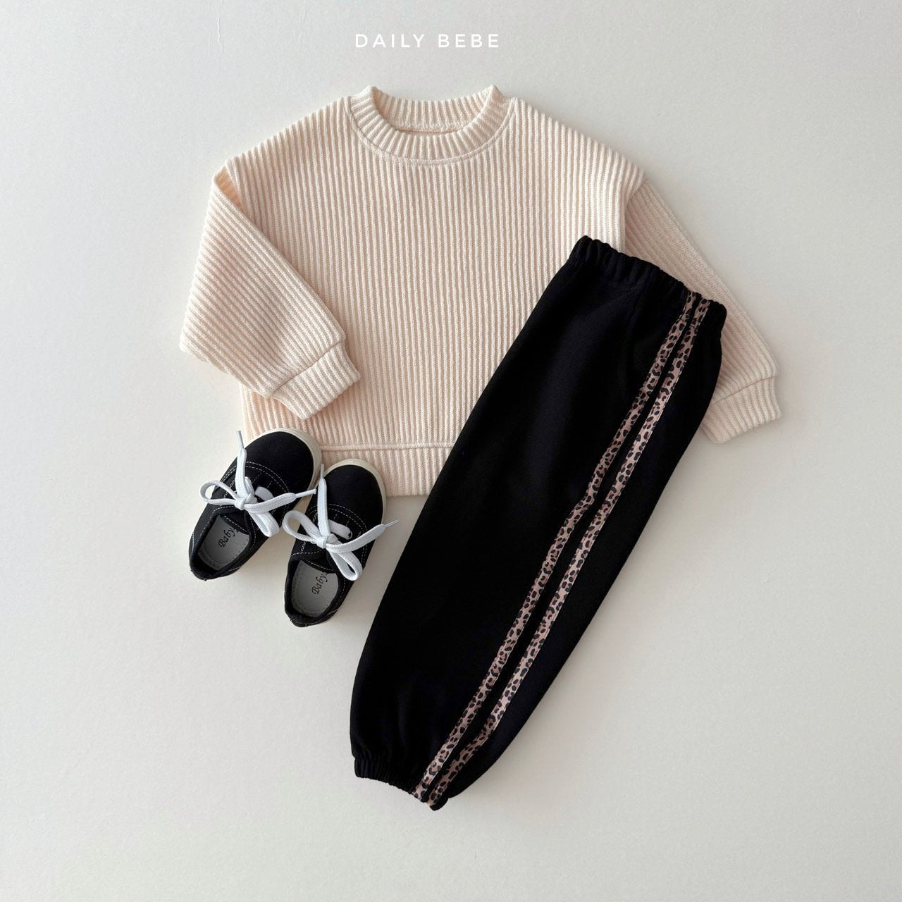 Leopard print tape jogger pants