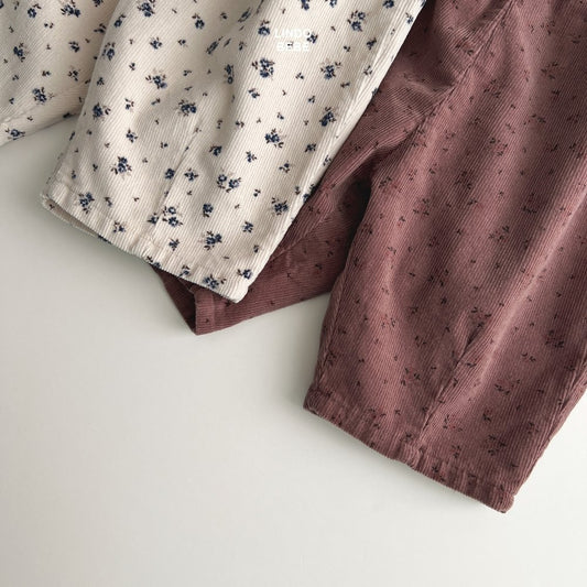 Double corduroy flower pants