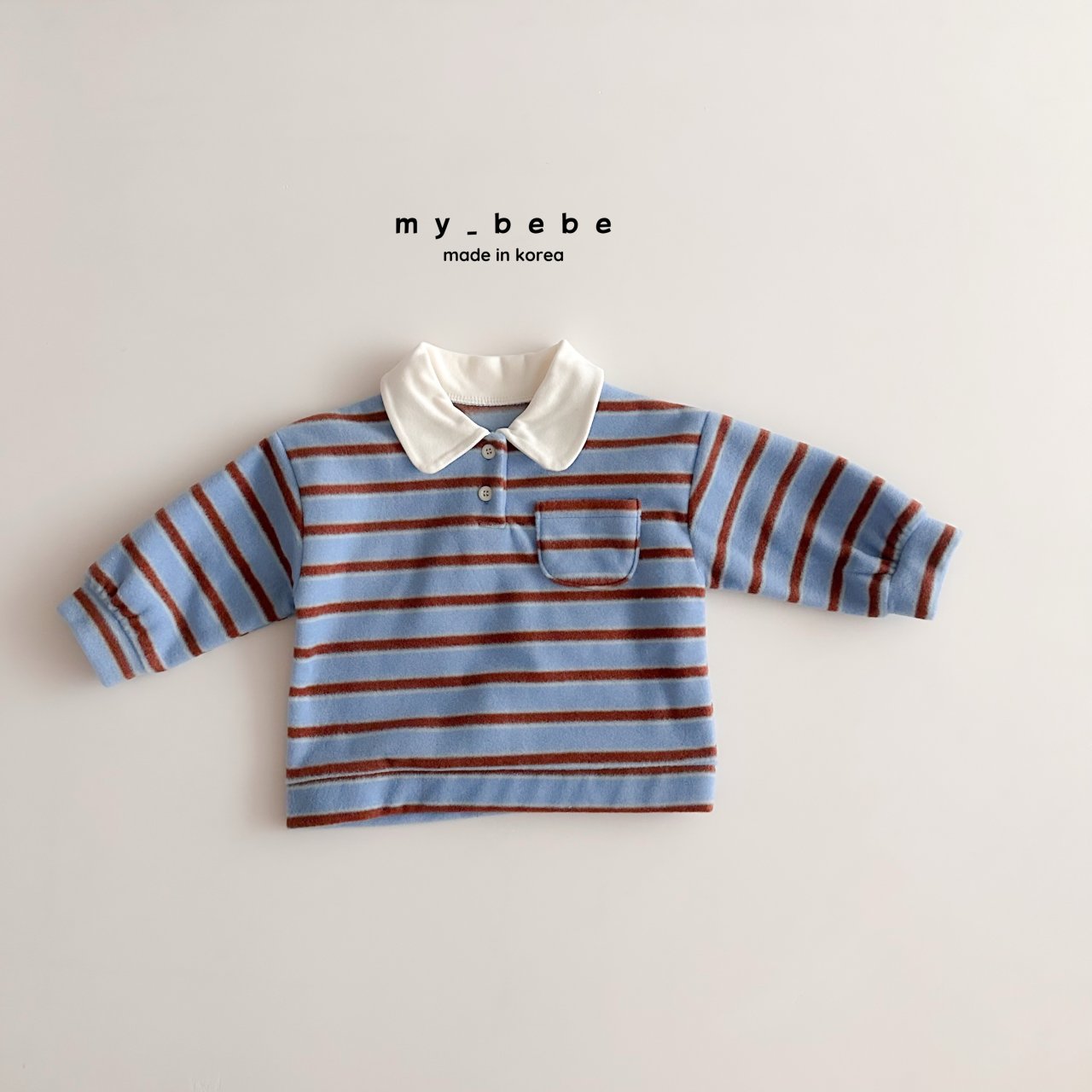 Striped collar fleece