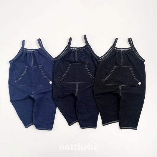 Indigo span overalls