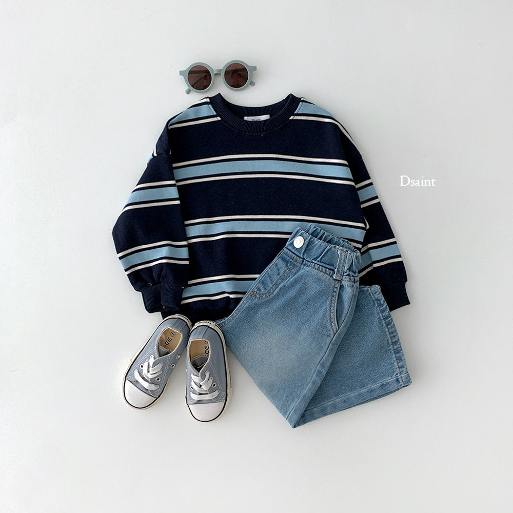 Ribbon striped sweatshirt