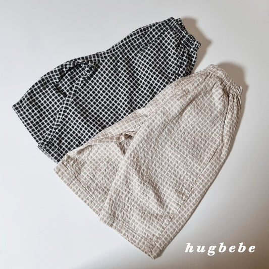Autumn checkered baggy pants