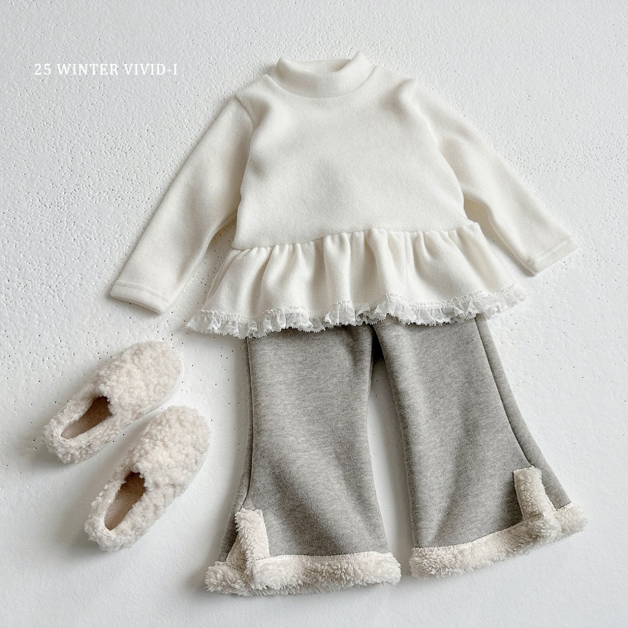Wool slit pants