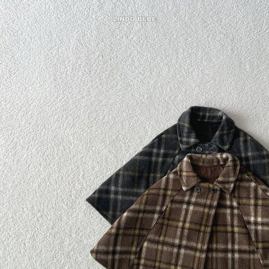 Check cape jacket