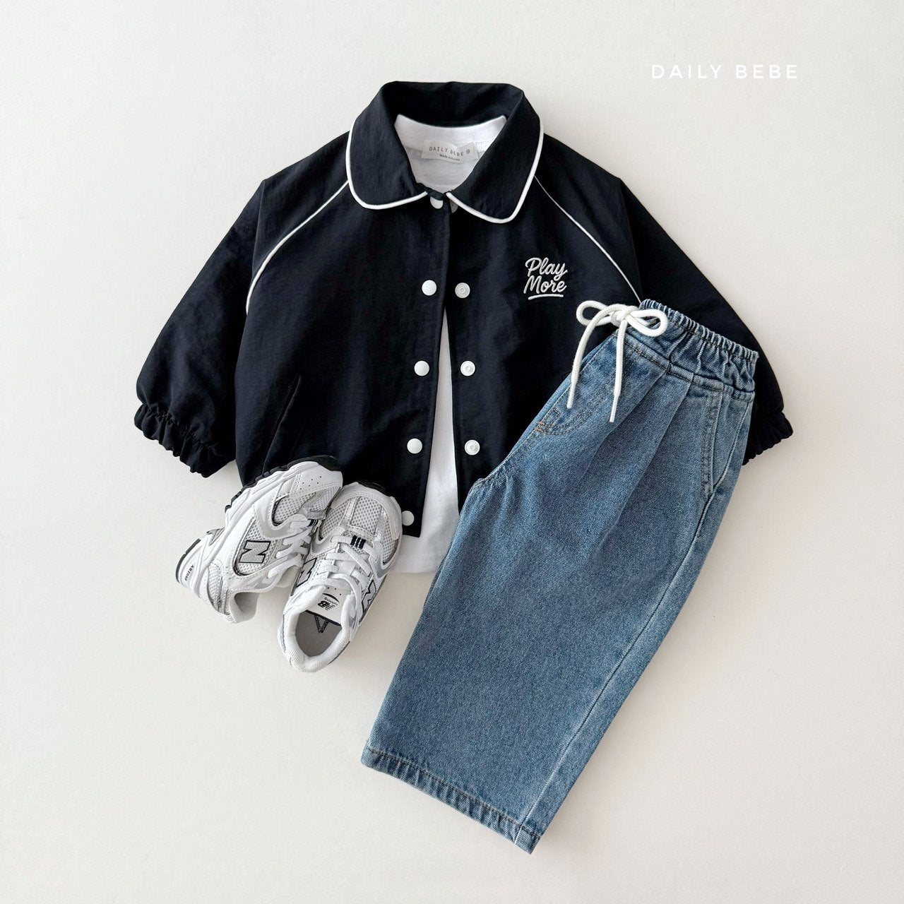 Banding denim pants