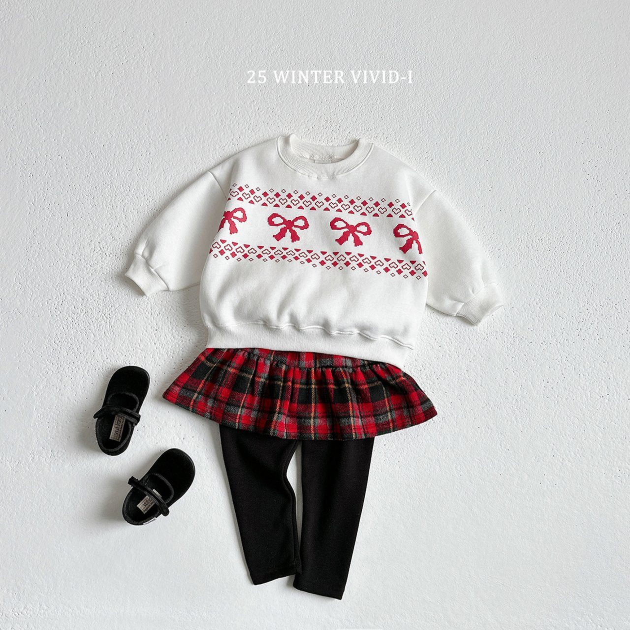 Checkered skirt leggings