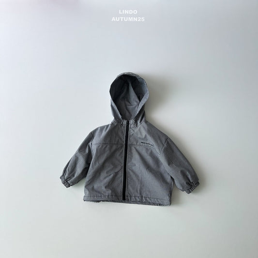 And hood checkered jacket