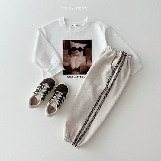 Leopard print tape jogger pants