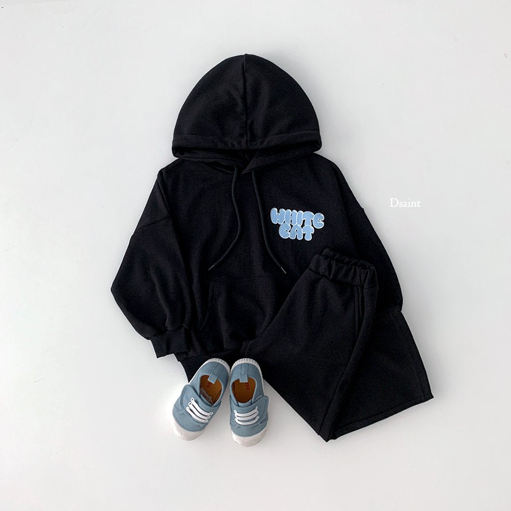 White cat hoodie set