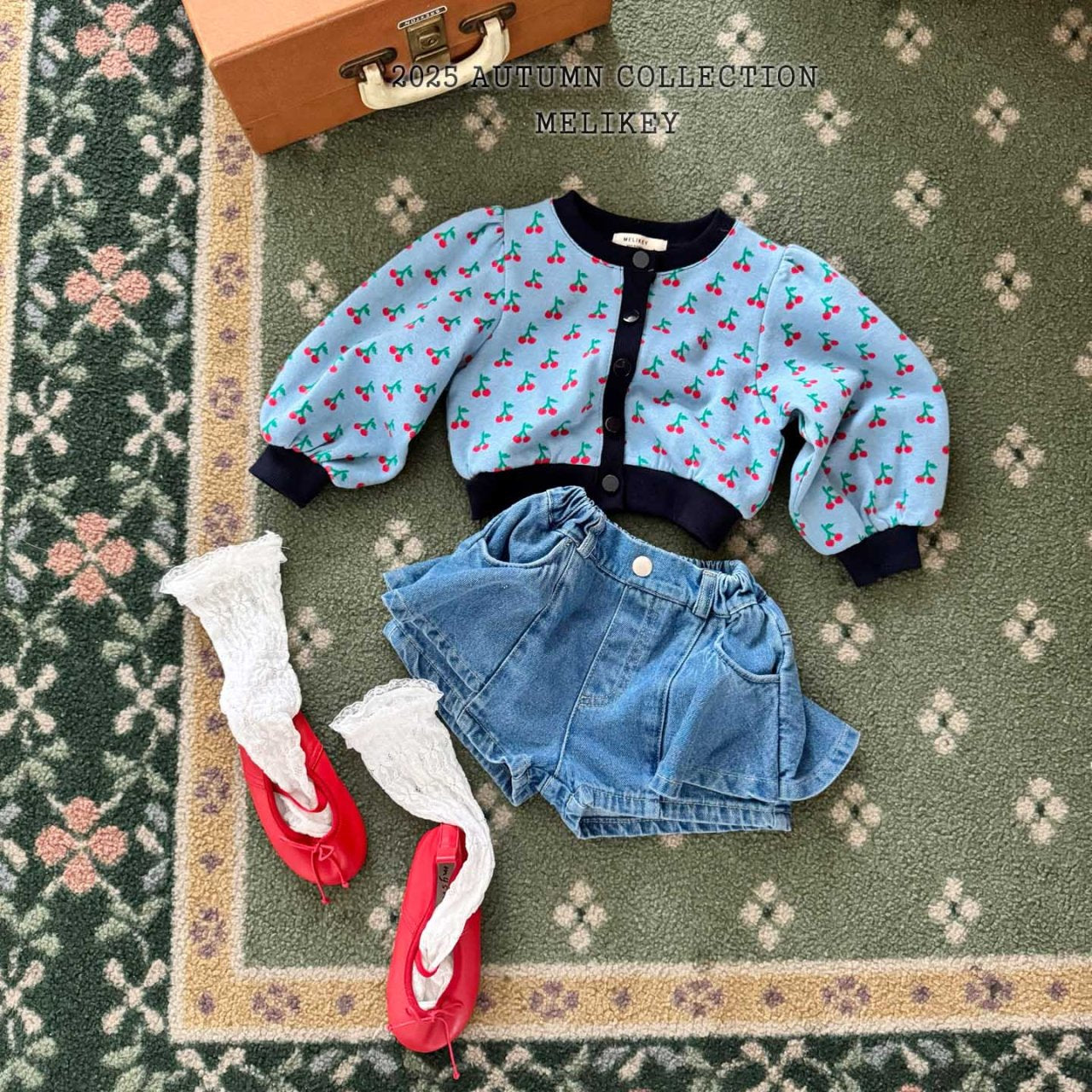 Cherry puff cardigan