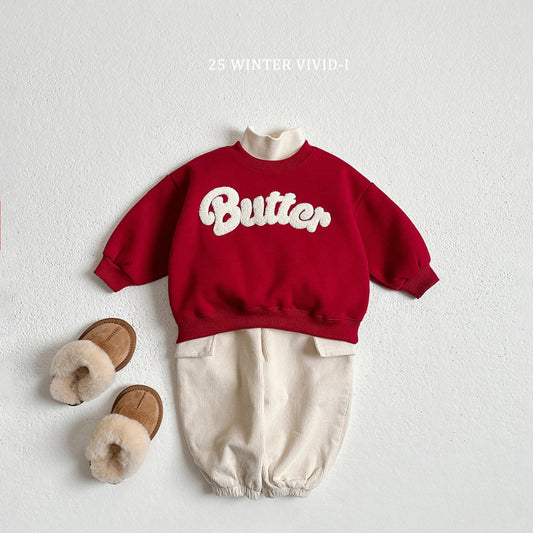 Butter boucle embroidered sweatshirt