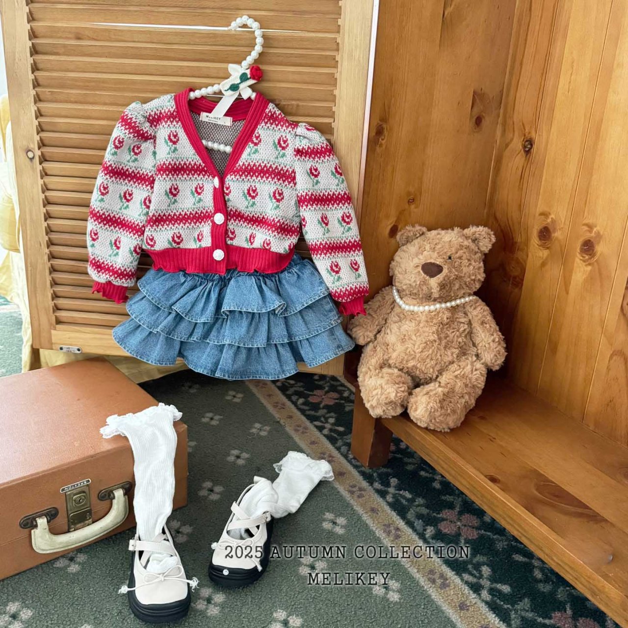 Striped rose cardigan