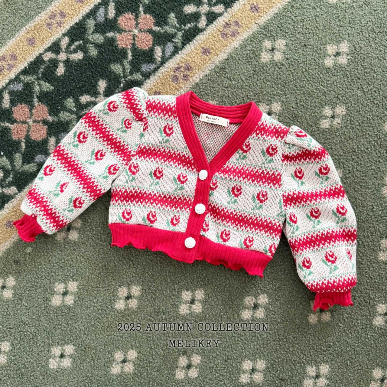 Striped rose cardigan