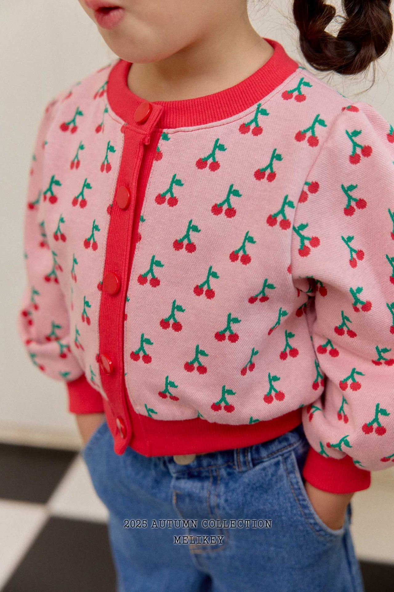 Cherry puff cardigan