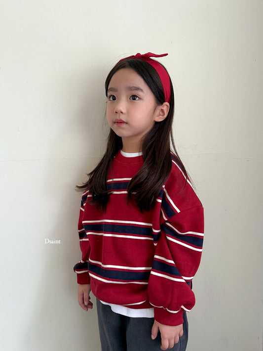 Ribbon striped sweatshirt