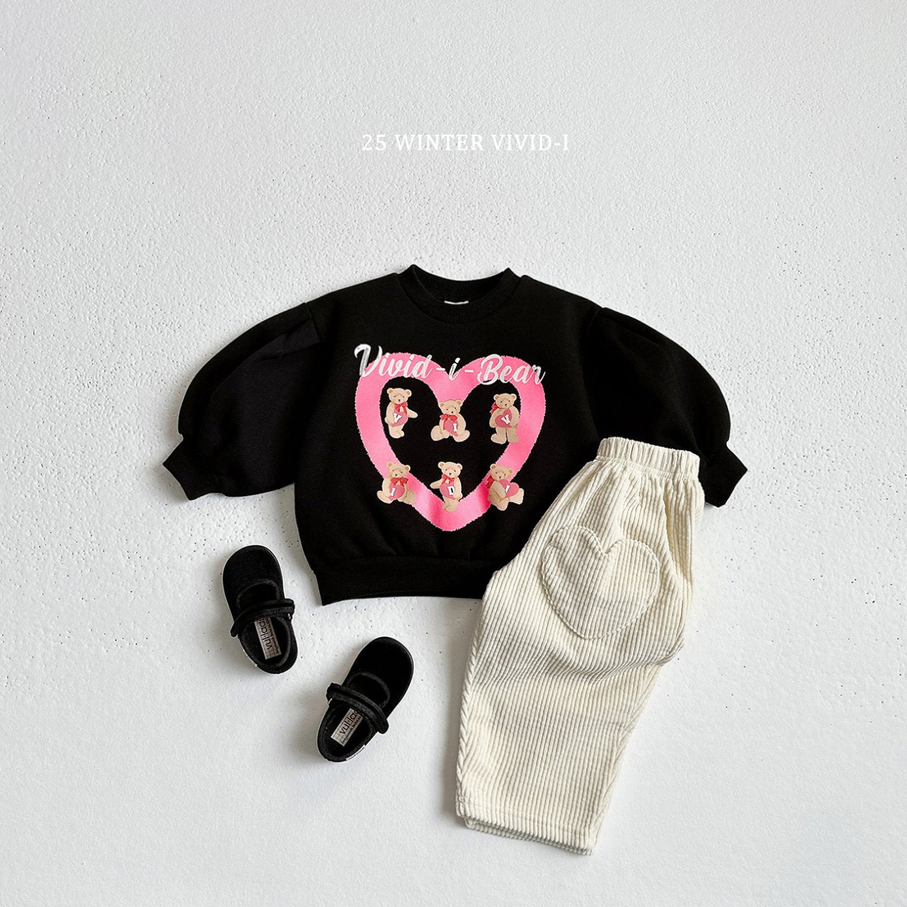 Heart pocket corduroy pants
