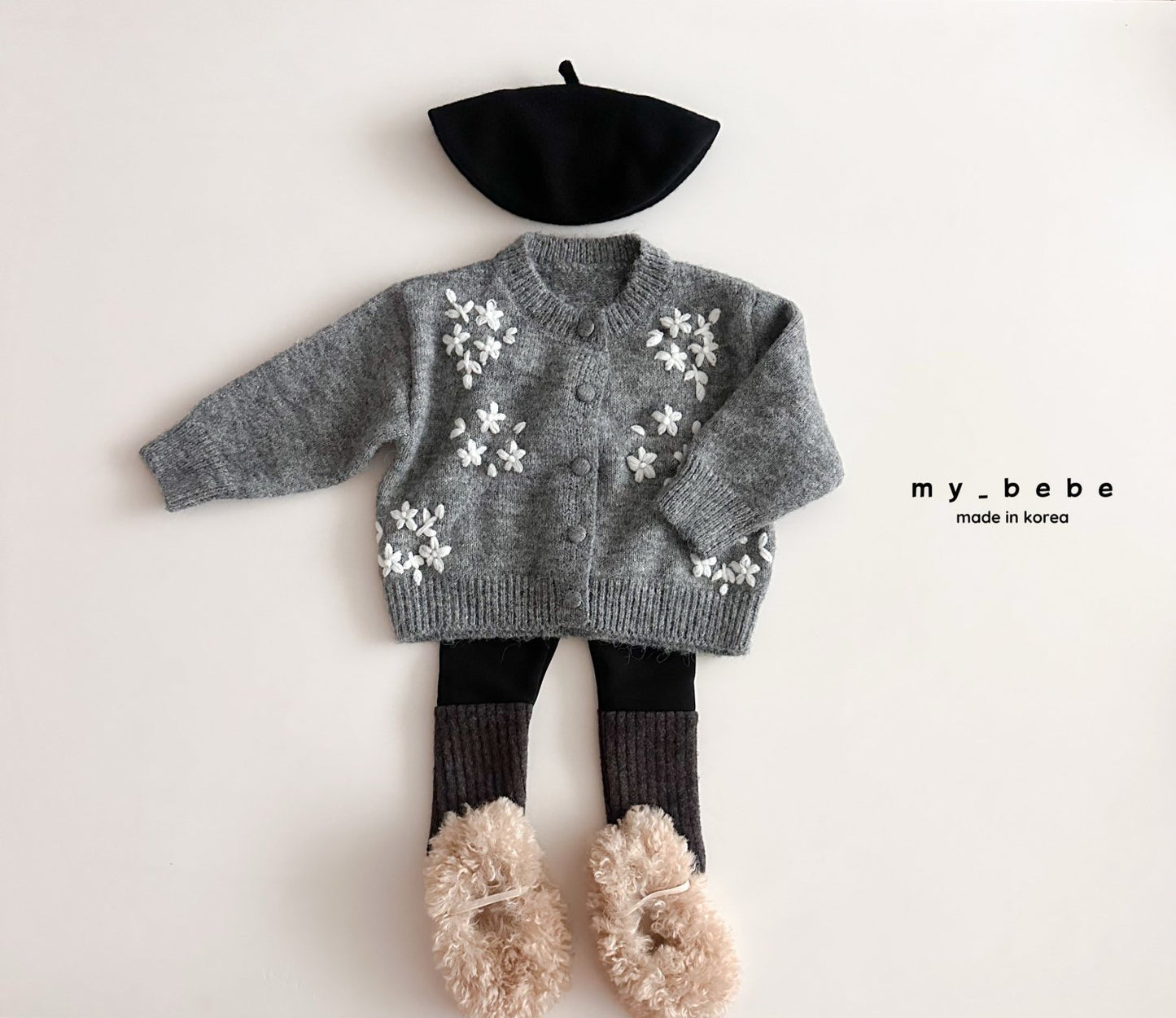 Floral embroidery cardigan
