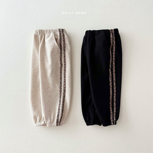 Leopard print tape jogger pants