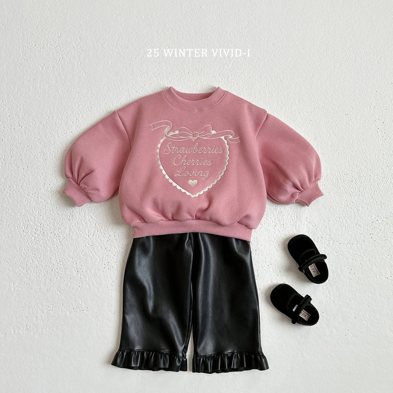 Leather frill pants