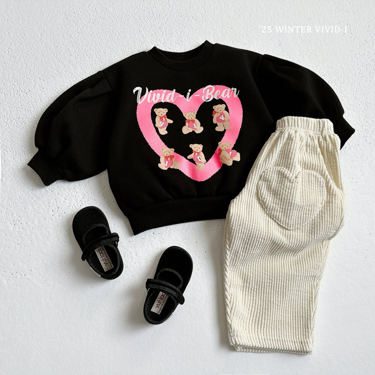 Heart pocket corduroy pants