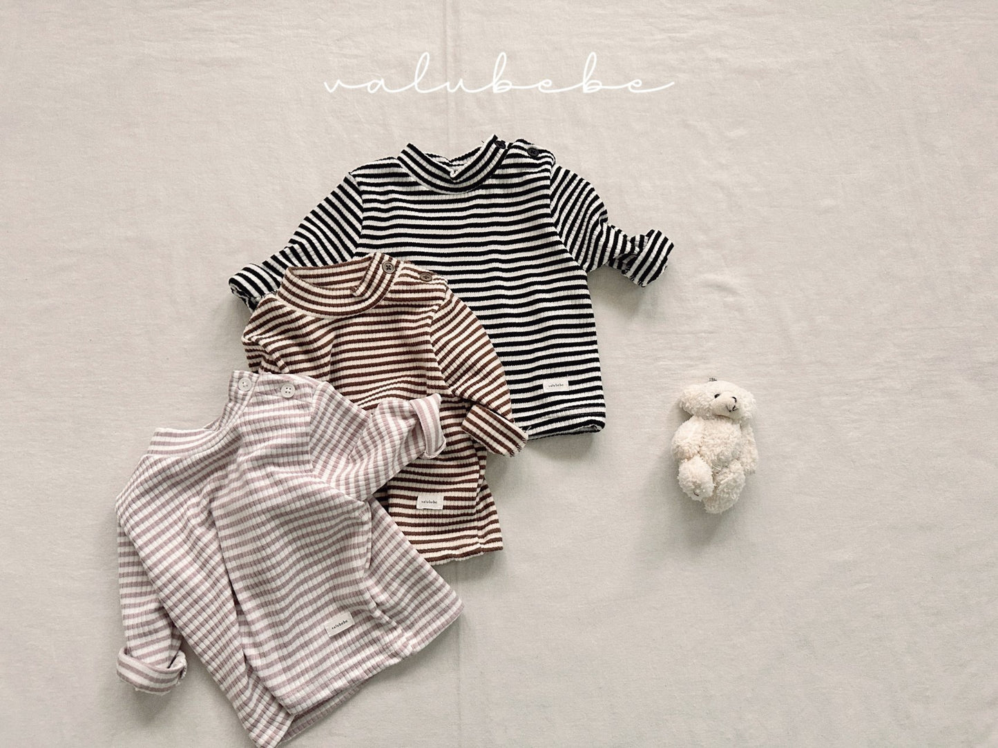 Striped mock turtleneck
