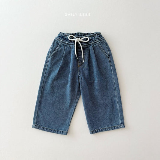 Banding denim pants