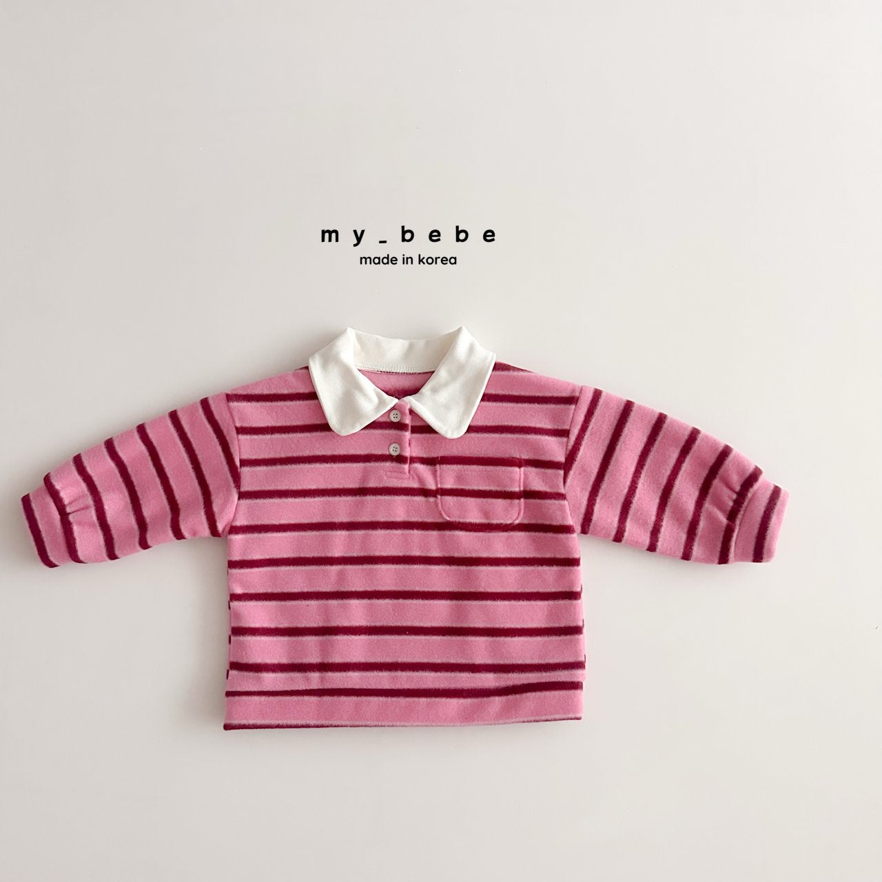 Striped collar fleece
