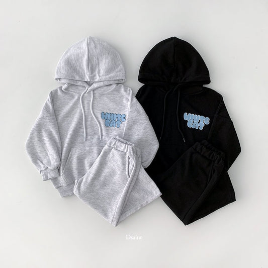 White cat hoodie set