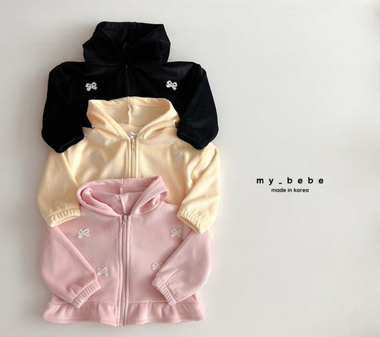 Velour frill zip up