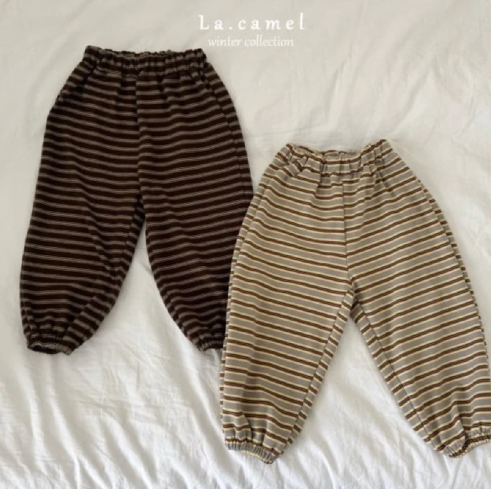 Striped fleece pants