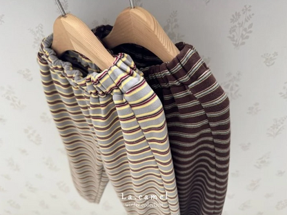 Striped fleece pants