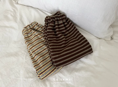 Striped fleece pants