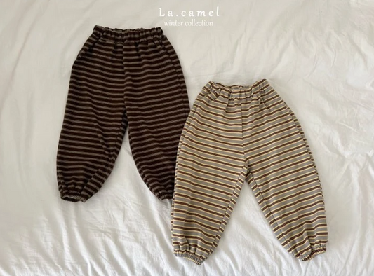 Striped fleece pants