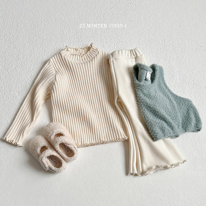 Winter plain flared pants