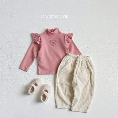 Heart pocket corduroy pants