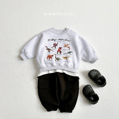 Fleece-lined mini dino sweatshirt