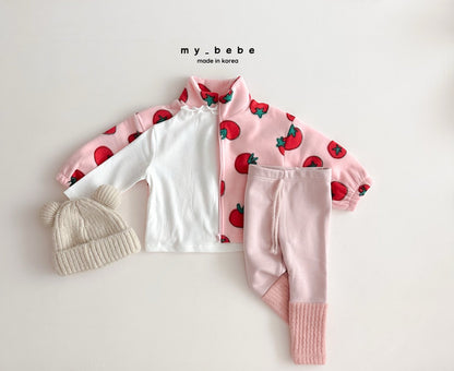 Printed fleece zip up