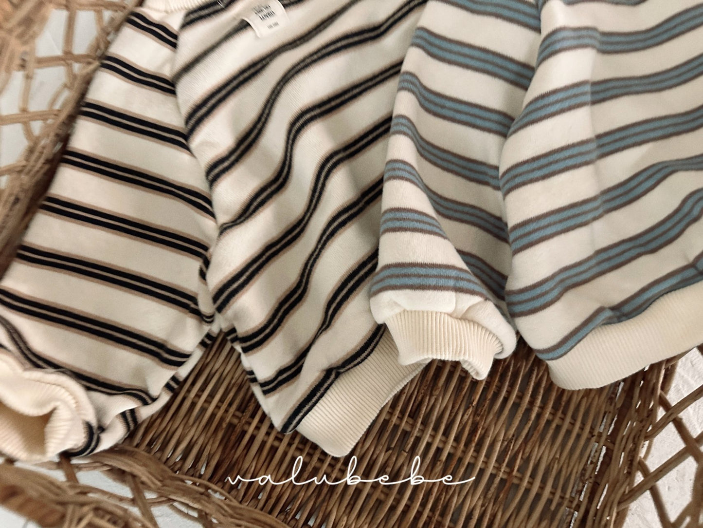 Multi-striped fleece sweatshirt